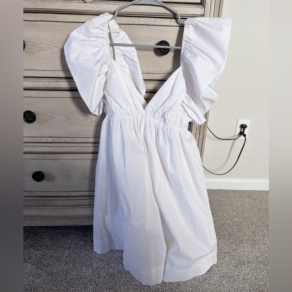 Vestique Amariah White Ruffle Mini Dress